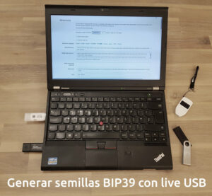 Generar semillas BIP39 con Live USB